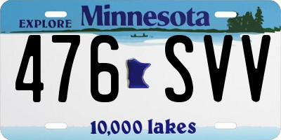 MN license plate 476SVV