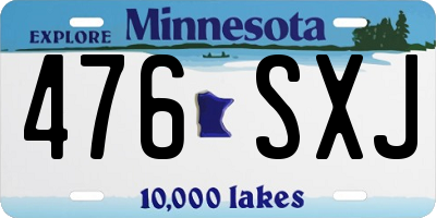 MN license plate 476SXJ