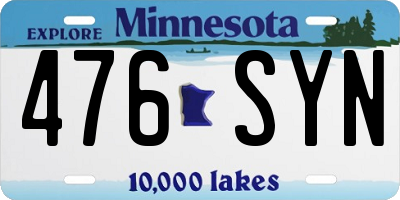 MN license plate 476SYN