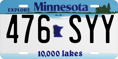 MN license plate 476SYY