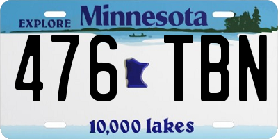 MN license plate 476TBN
