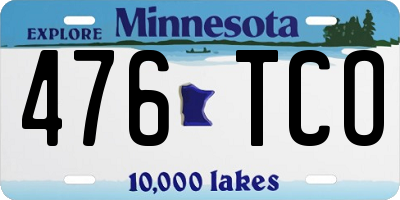 MN license plate 476TCO