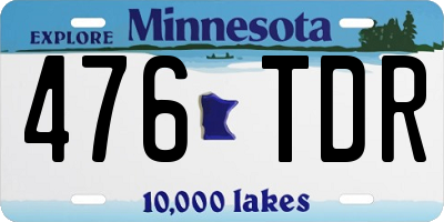 MN license plate 476TDR