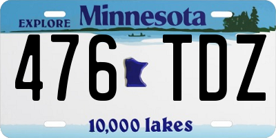 MN license plate 476TDZ