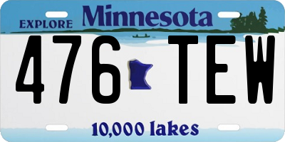 MN license plate 476TEW