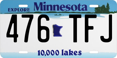 MN license plate 476TFJ