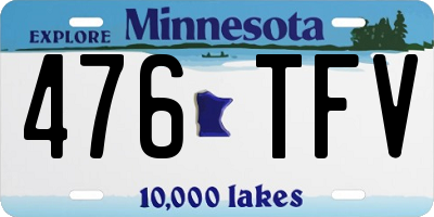 MN license plate 476TFV