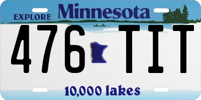 MN license plate 476TIT