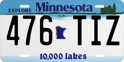 MN license plate 476TIZ