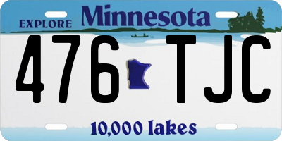 MN license plate 476TJC