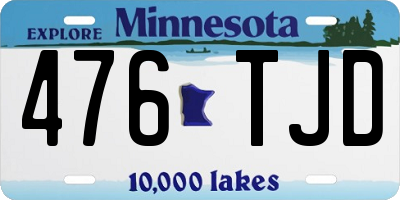 MN license plate 476TJD