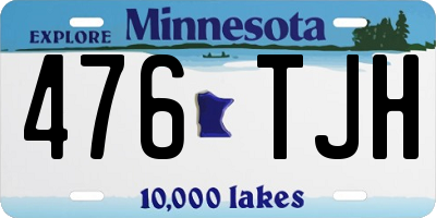 MN license plate 476TJH