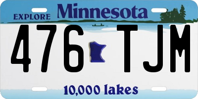 MN license plate 476TJM