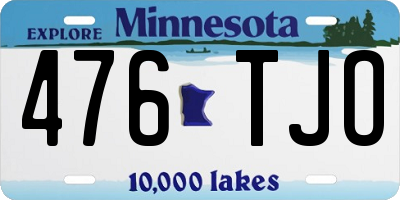 MN license plate 476TJO