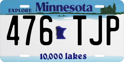MN license plate 476TJP