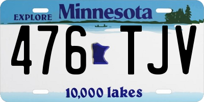 MN license plate 476TJV