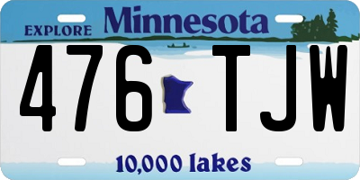 MN license plate 476TJW