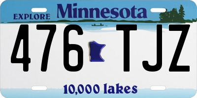 MN license plate 476TJZ