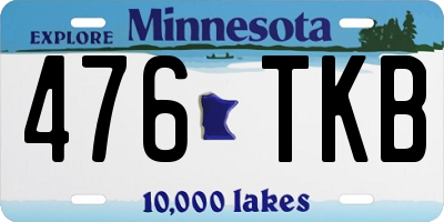 MN license plate 476TKB