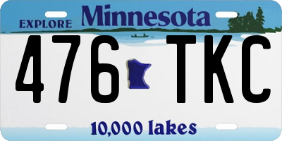 MN license plate 476TKC