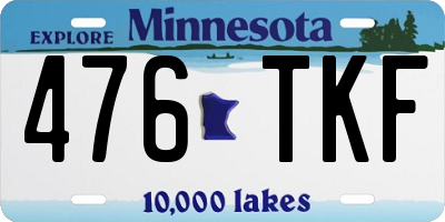 MN license plate 476TKF