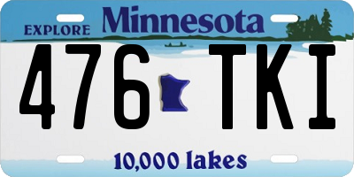 MN license plate 476TKI