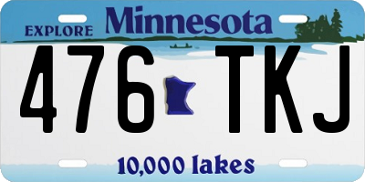 MN license plate 476TKJ