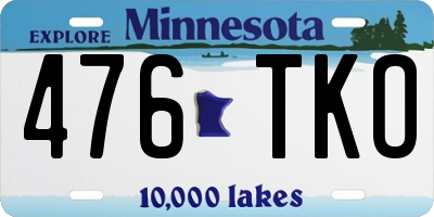 MN license plate 476TKO