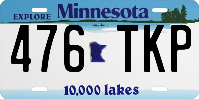 MN license plate 476TKP