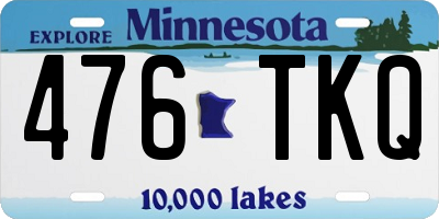 MN license plate 476TKQ