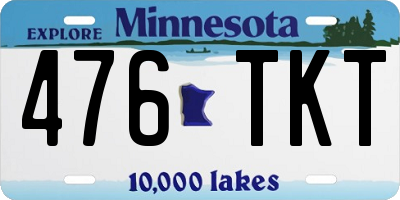 MN license plate 476TKT