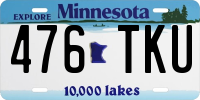 MN license plate 476TKU