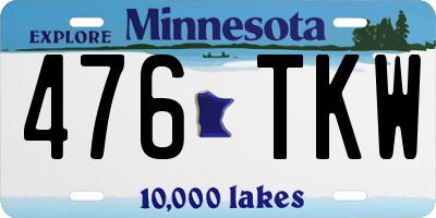 MN license plate 476TKW