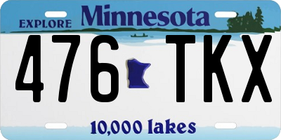 MN license plate 476TKX