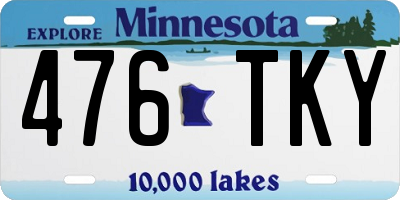MN license plate 476TKY