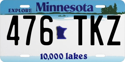 MN license plate 476TKZ