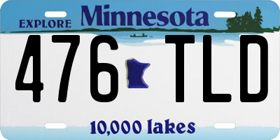 MN license plate 476TLD