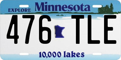 MN license plate 476TLE