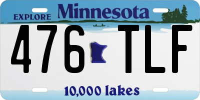 MN license plate 476TLF