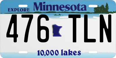 MN license plate 476TLN
