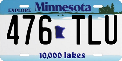 MN license plate 476TLU