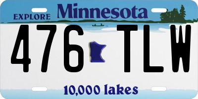 MN license plate 476TLW
