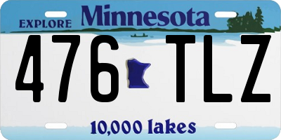 MN license plate 476TLZ