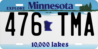MN license plate 476TMA