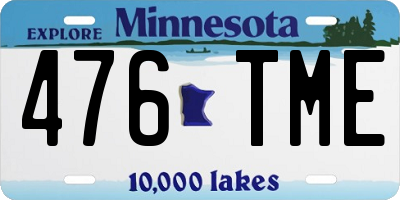 MN license plate 476TME