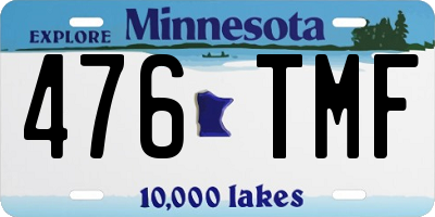 MN license plate 476TMF