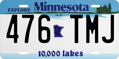 MN license plate 476TMJ