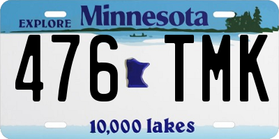 MN license plate 476TMK