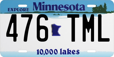 MN license plate 476TML