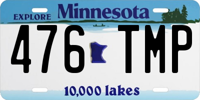 MN license plate 476TMP